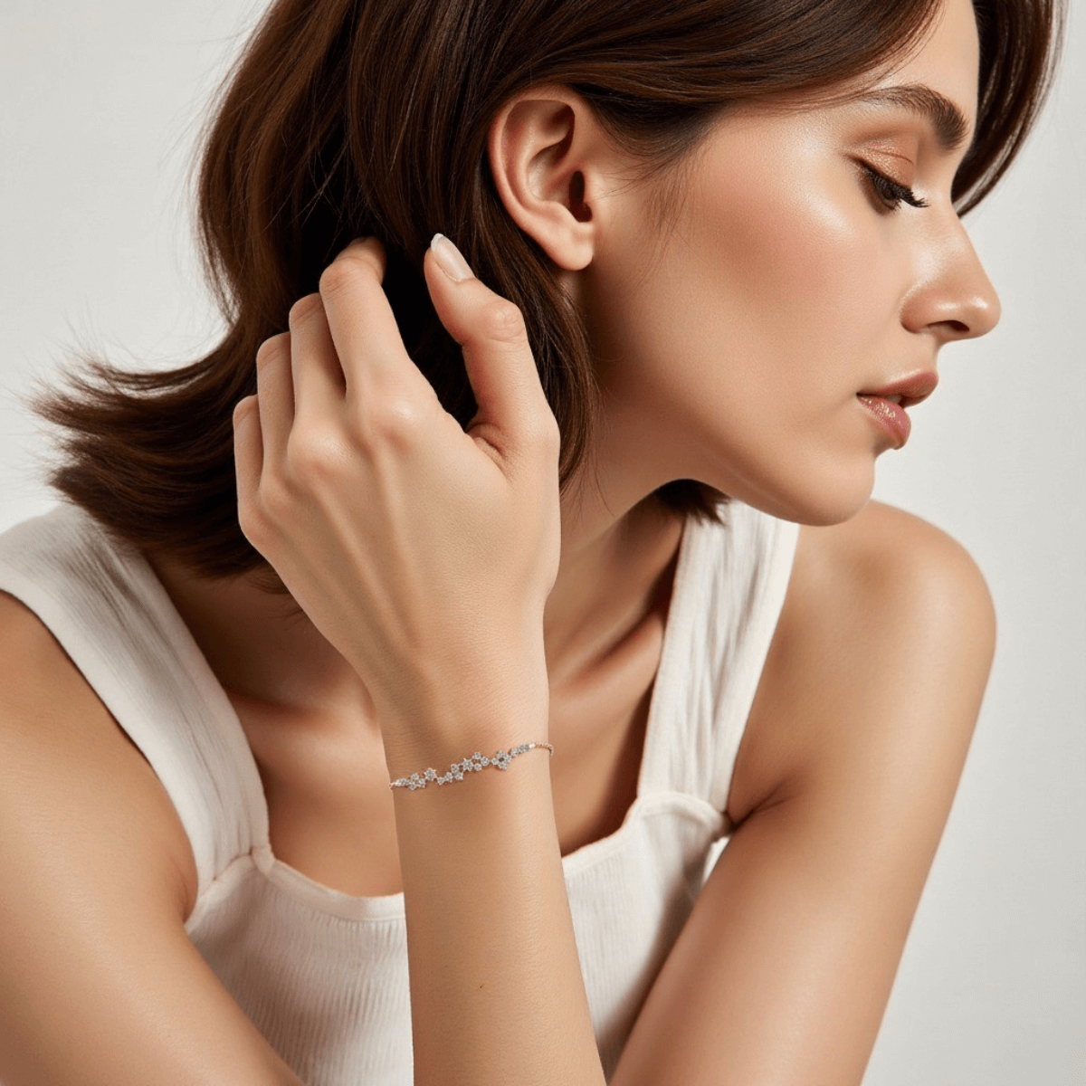 rosegold starburst bracelet, moissanite sparkle, celestial bracelet, rose gold jewelry, gift for her, statement bracelet