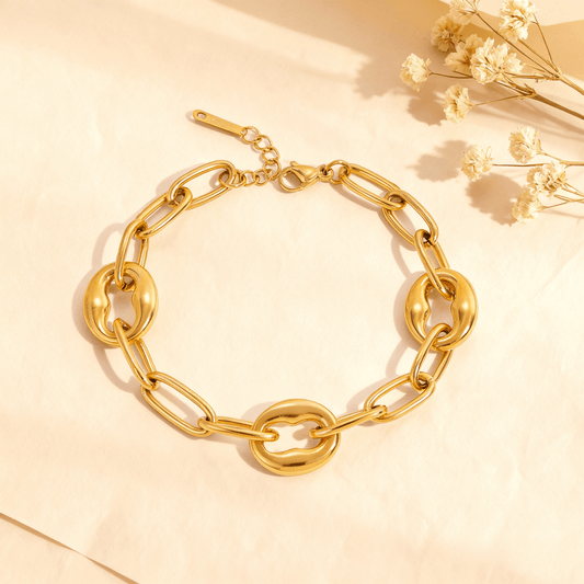 Chunky Gold Link Bracelet | Bold Statement Cuff Bracelet