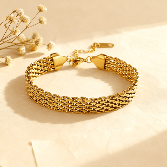 Chunky Layered Gold Bracelet | Stacked Link Bracelet