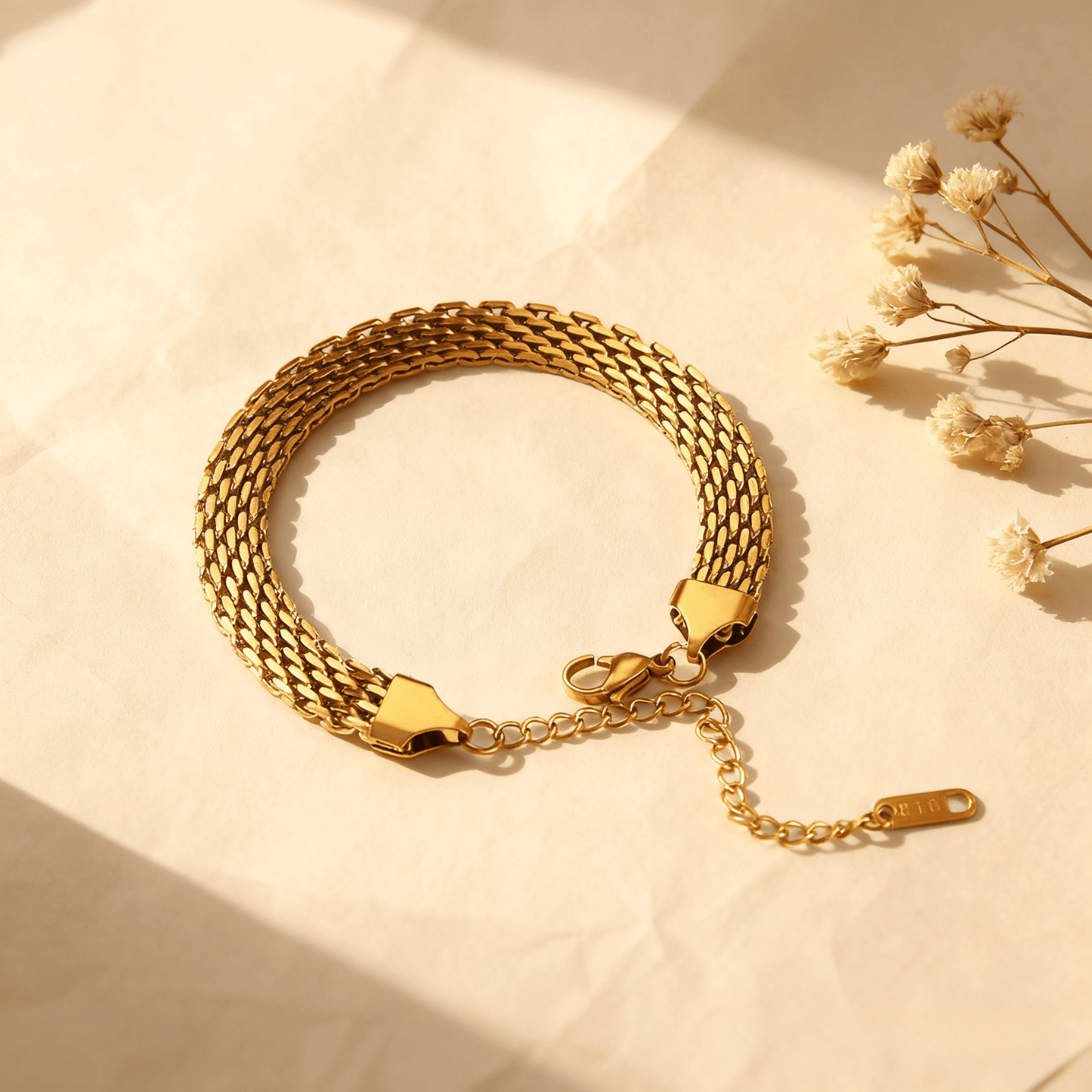 Chunky Layered Gold Bracelet | Stacked Link Bracelet