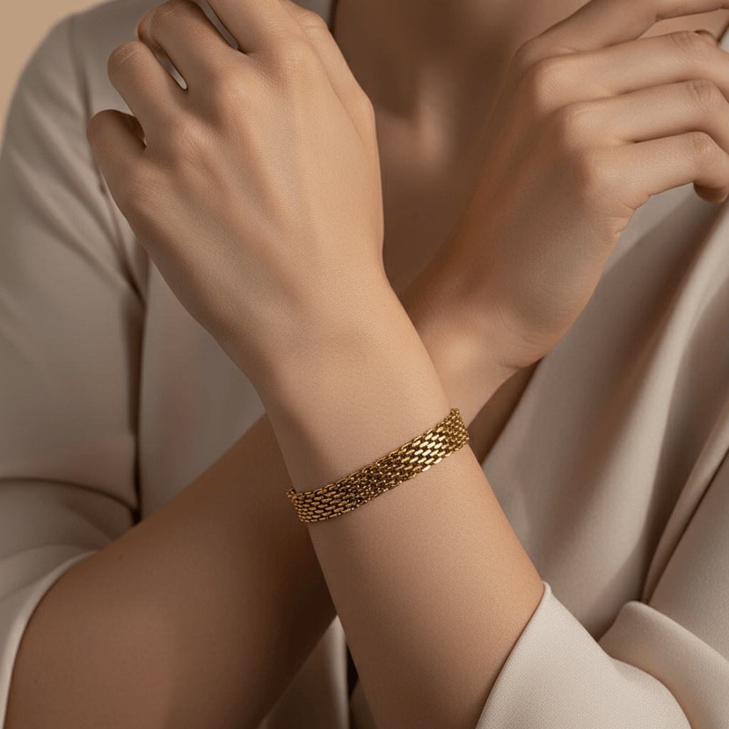 Chunky Layered Gold Bracelet | Stacked Link Bracelet