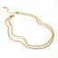 Double layer gold necklace set featuring flat snake chain and twisted rope chain waterproof.