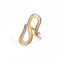 Mixed metal two-tone drift ring gold and silver sculptural band.
