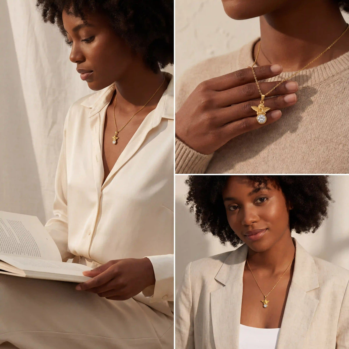 Evangeline Angel Pendant Necklace