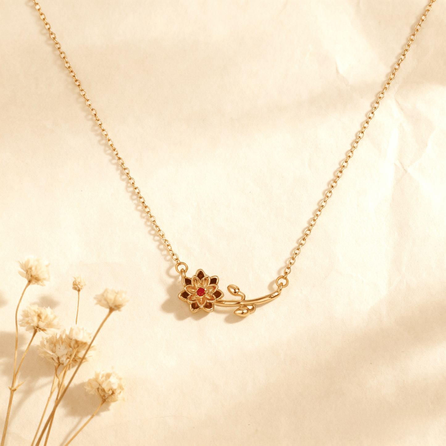Birthstone Floral Necklace | Floral Bouquet Birthstone Jewelry