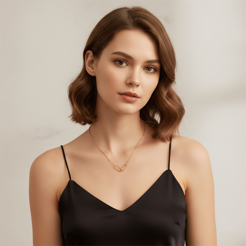 Linked Circles Necklace | Gold Interlocking Circle Necklace