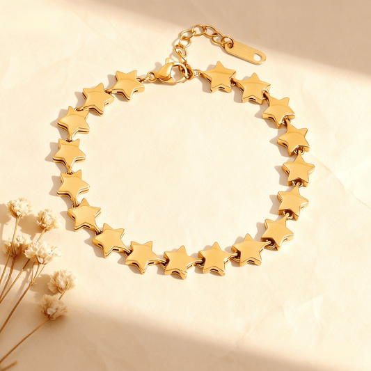 Starlight Chain Bracelet | Gold Star Link Bracelet