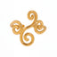 Gold ring with three spiral swirl design ancient greek style waterproof jewelry.