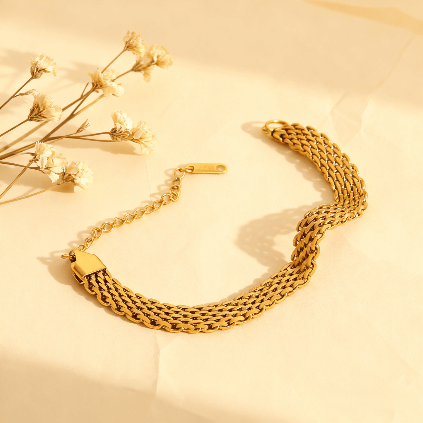 Chunky Layered Gold Bracelet | Stacked Link Bracelet