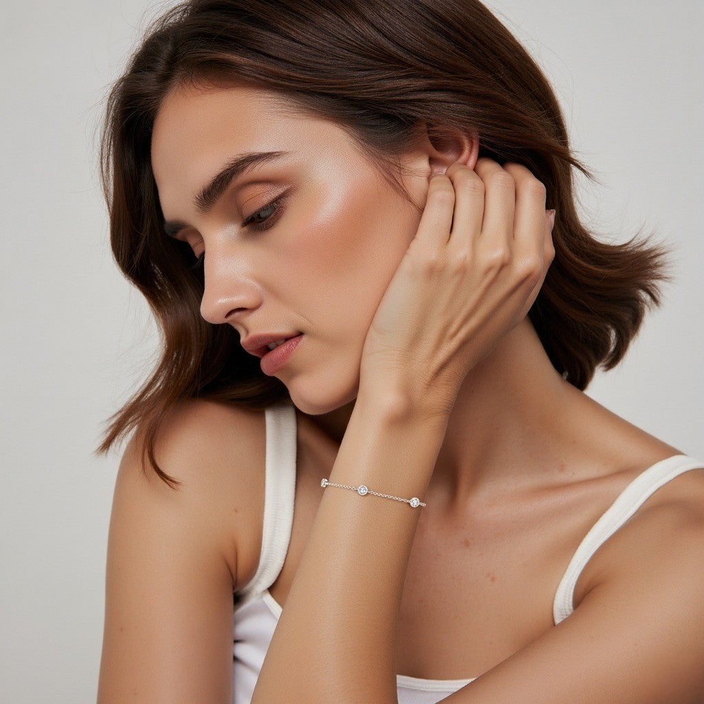 dawn’s embrace bracelet, moissanite bracelet 0.5 ct, sterling silver moissanite, adjustable bracelet, hypoallergenic jewelry, gift bracelet