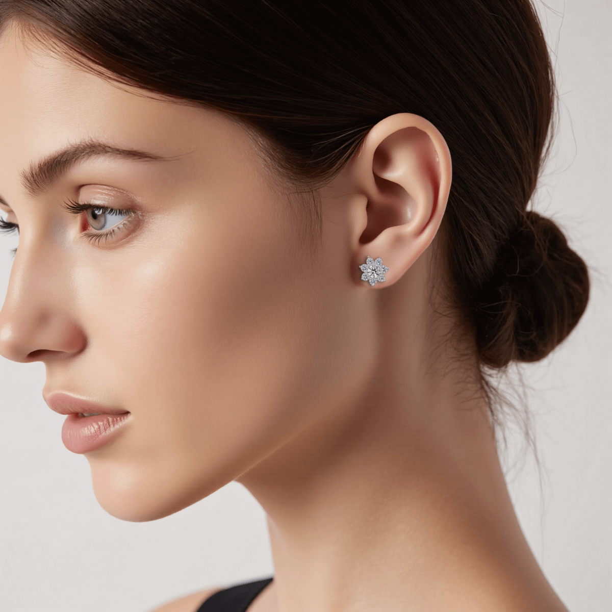 arctic sparkle earrings, moissanite teardrop studs, icy sparkle earrings, ethical moissanite jewelry, teardrop stud earrings