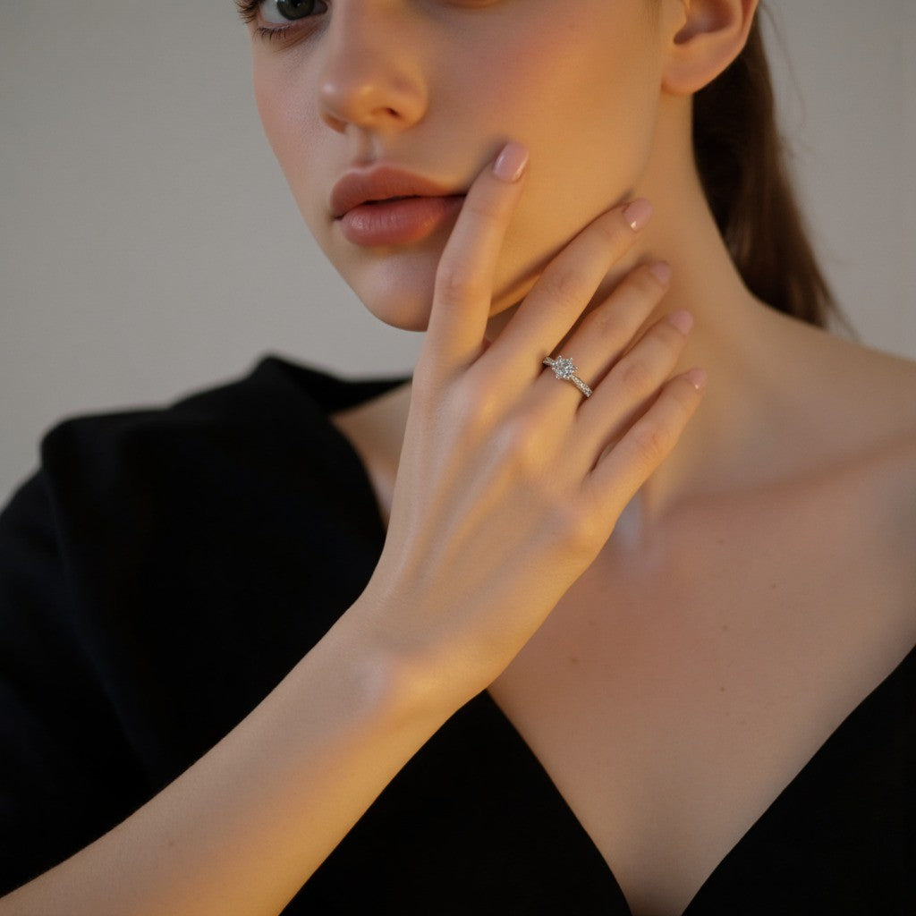 #NovaQueen #StatementRing #GiftForHer #PowerJewelry #MoissaniteSparkle