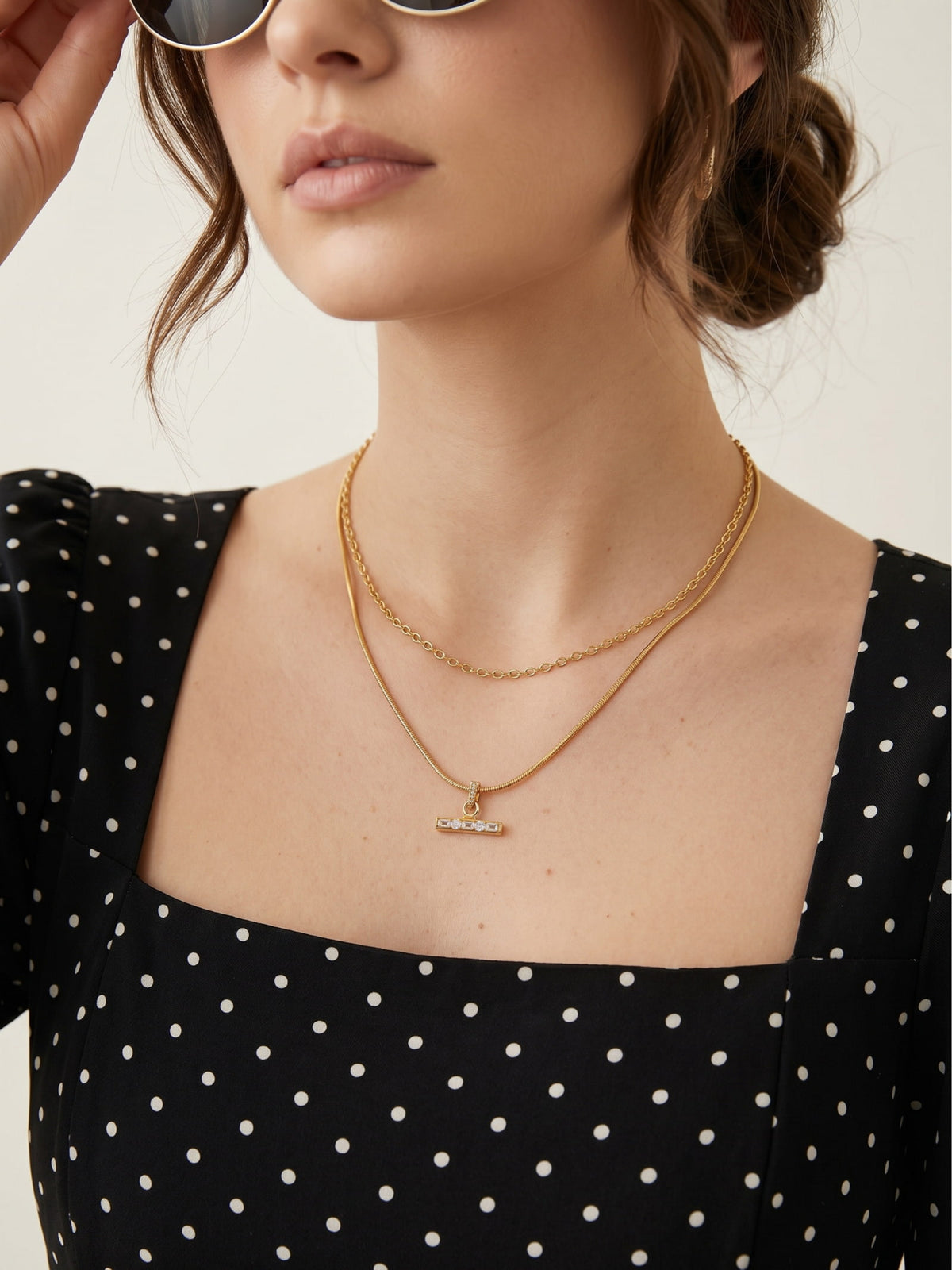 Celeste Layered T-Bar Necklace