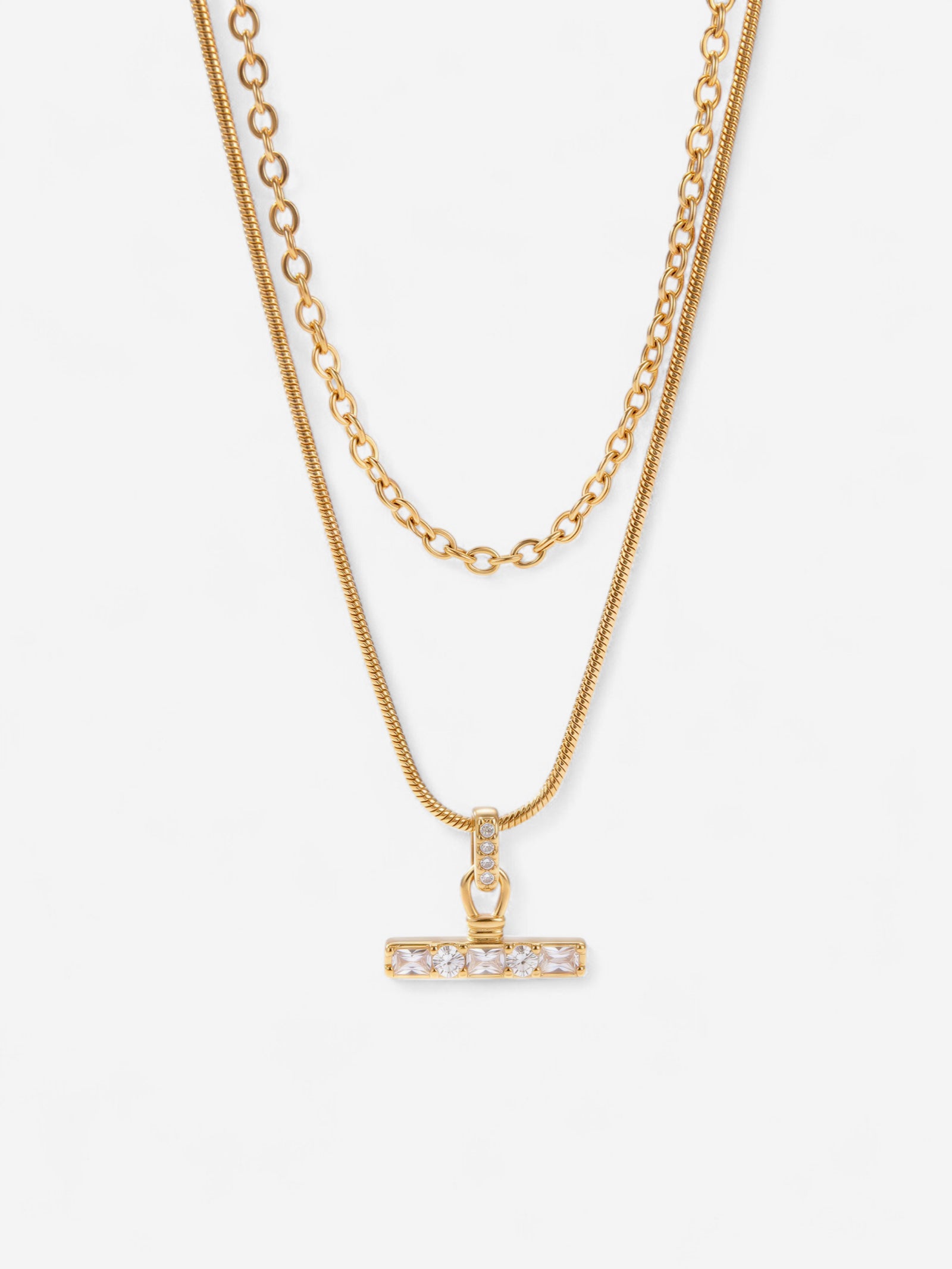 The Celeste Layered Bar Necklace | Waterproof 18K Gold – LumiNova