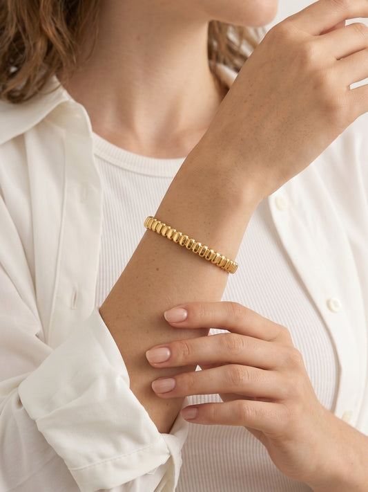 Selene Beaded Cuff Gold