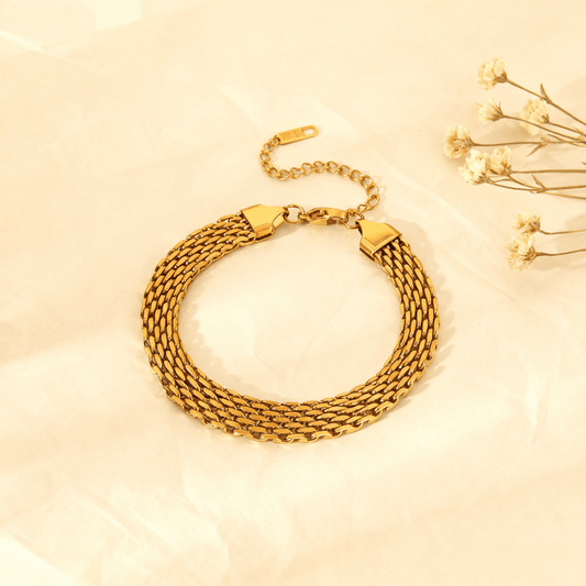 Chunky Layered Gold Bracelet | Stacked Link Bracelet