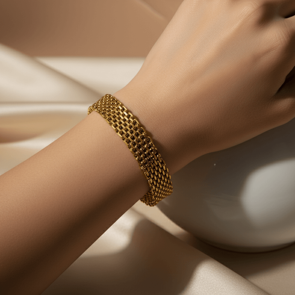 Chunky Layered Gold Bracelet | Stacked Link Bracelet
