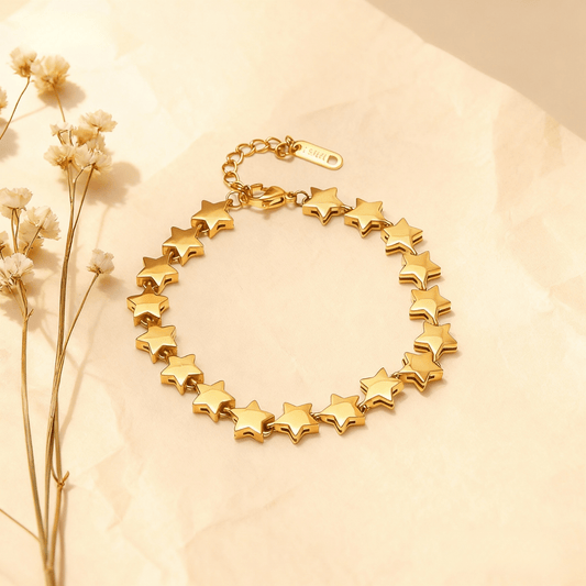 Starlight Chain Bracelet | Gold Star Link Bracelet