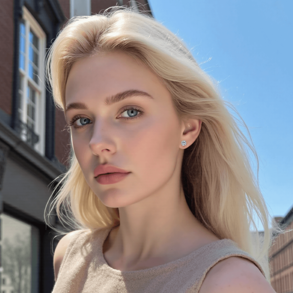 moissanite stud earrings, four-claw earrings, classic sparkle studs, everyday elegant earrings, ethical moissanite jewelry