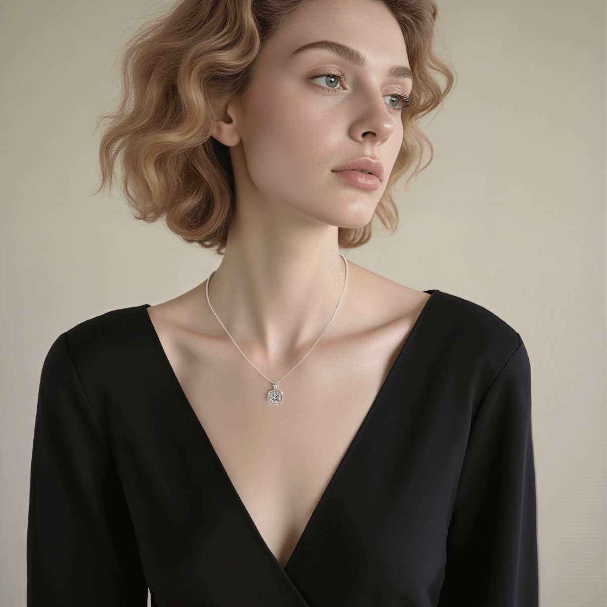 tranquil glow necklace, moissanite 1CT pendant, sterling silver moissanite necklace, hypoallergenic jewelry, everyday elegance necklace, meaningful gift necklace