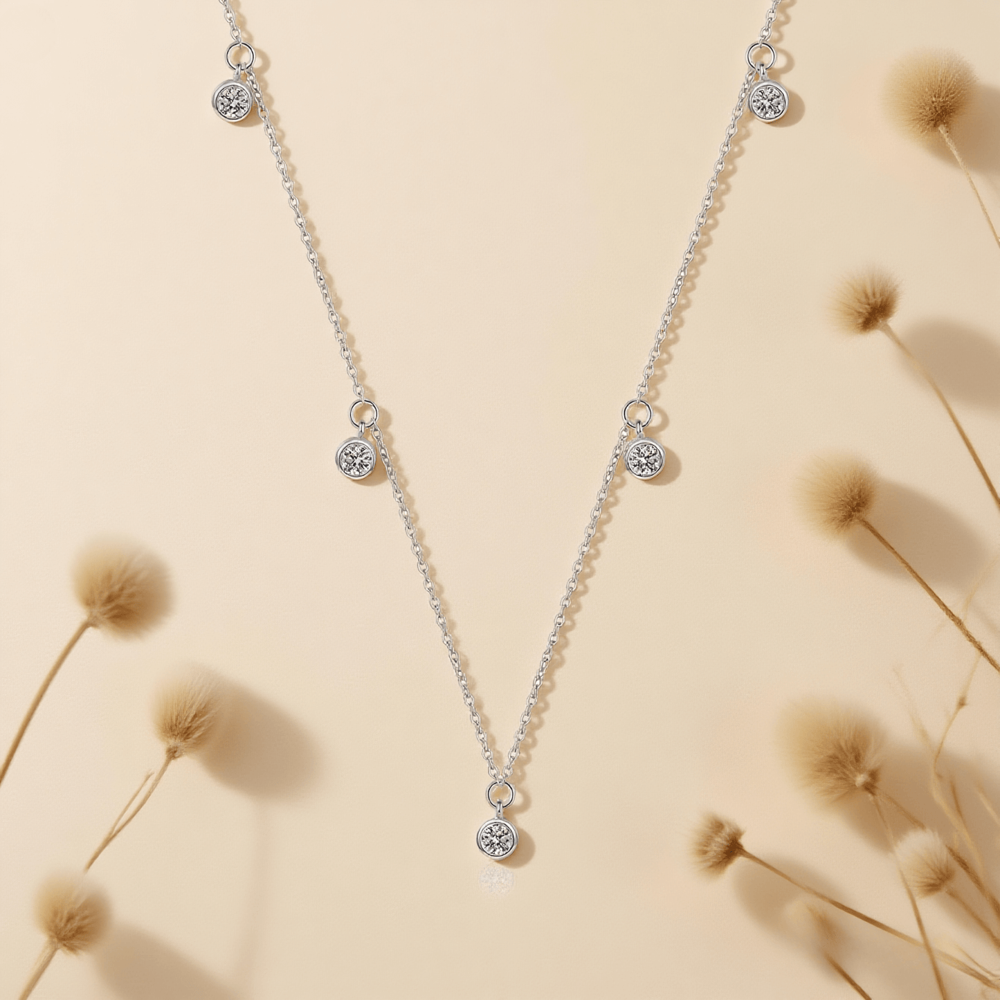 Midnight Stars Moissanite Necklace — sterling silver moissanite star-accent pendant, celestial and dreamy.