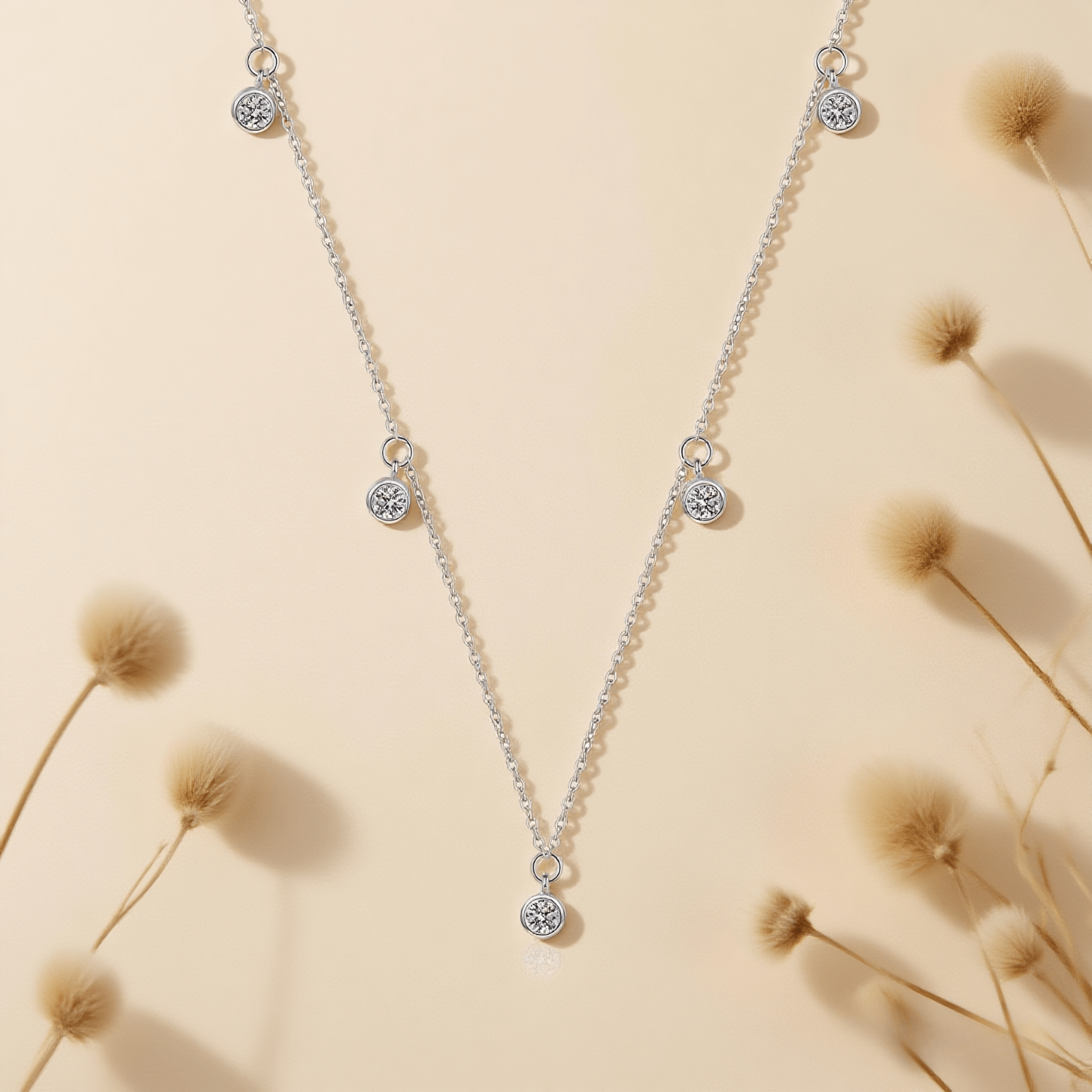 Midnight Stars Moissanite Necklace — sterling silver moissanite star-accent pendant, celestial and dreamy.