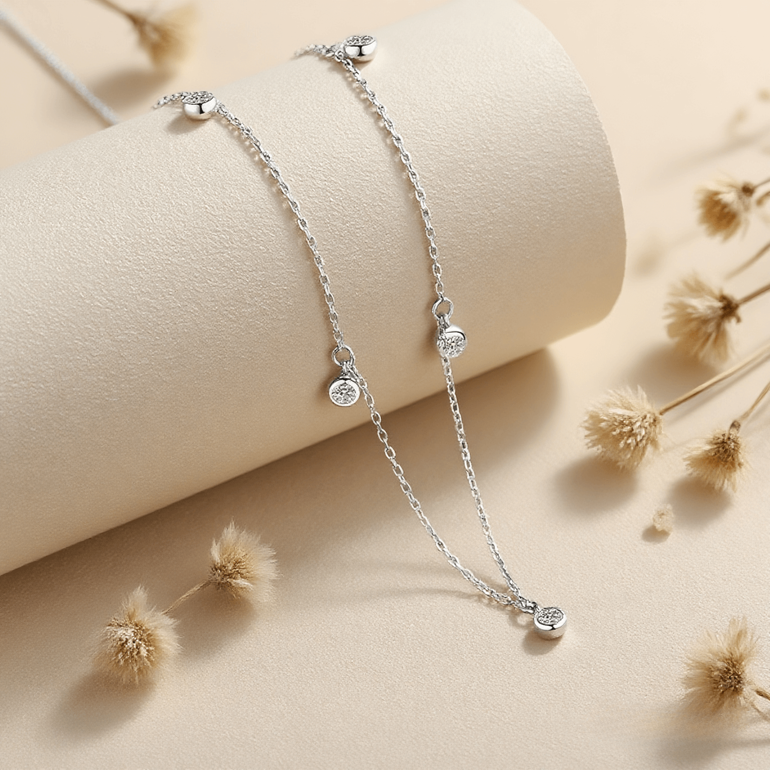 Midnight Stars Moissanite Necklace — sterling silver necklace with moissanite stars, celestial and radiant gift.