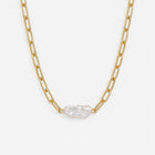 Aphrodite Stick Pearl Paperclip Necklace