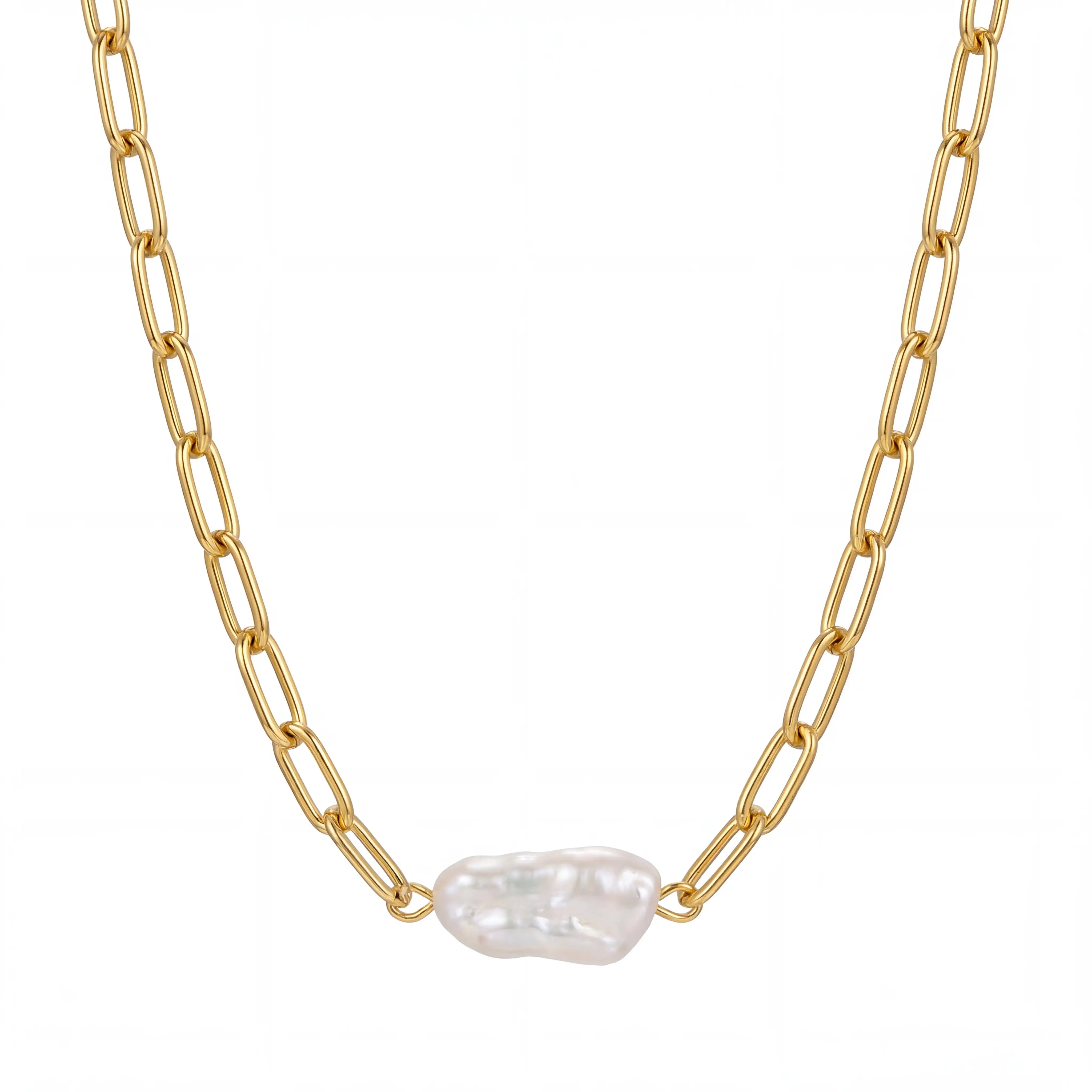 Aphrodite Stick Pearl Paperclip Necklace Secondary image