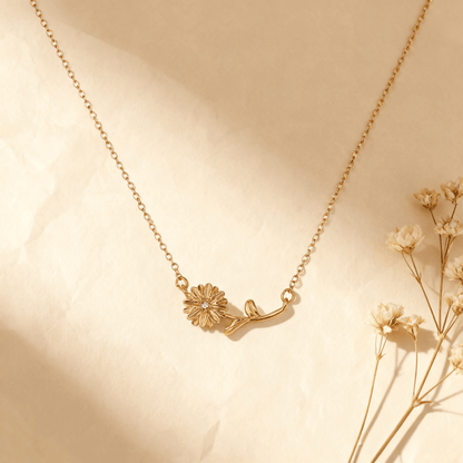 Birthstone Floral Necklace | Floral Bouquet Birthstone Jewelry