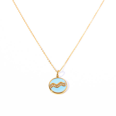 Enamel Zodiac Coin Necklace