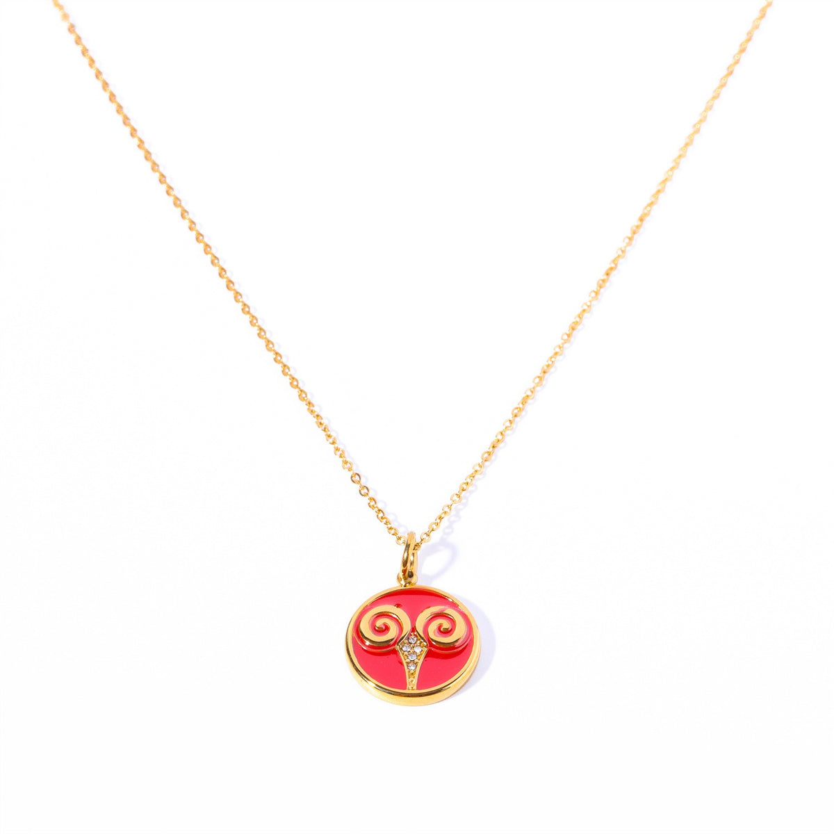 Enamel Zodiac Coin Necklace