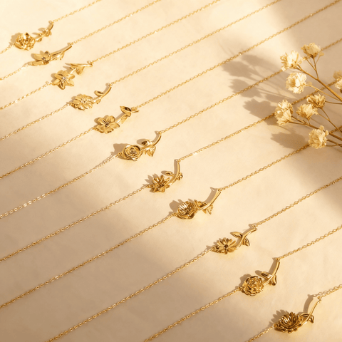 Birthstone Flower Necklace