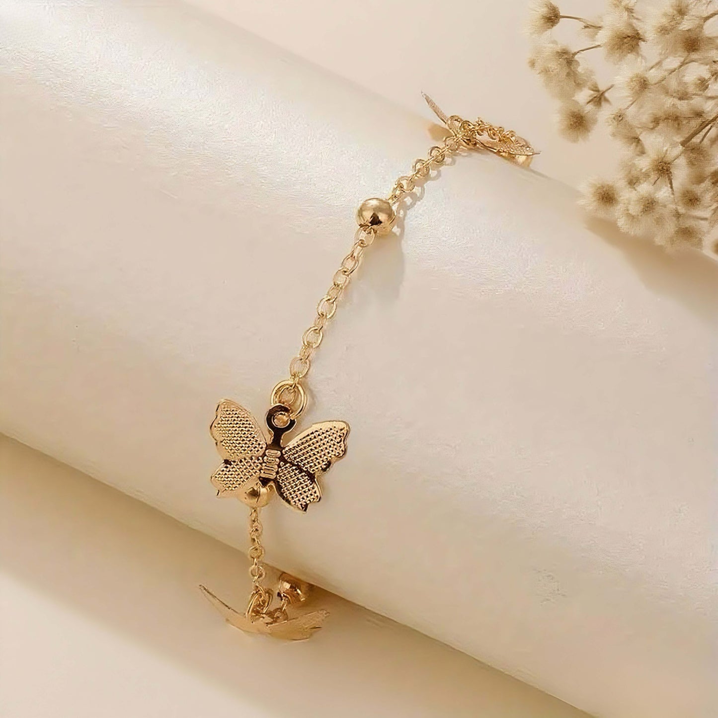 Butterfly Pendant - Handmade Anklet