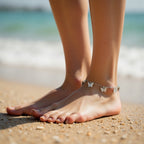 butterfly anklet, butterfly pendant anklet, handmade anklet, dainty anklet bracelet, adjustable anklet, summer anklet, gift for her