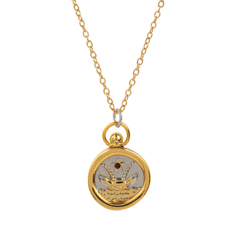 Two-Tone Zodiac Coin Necklace