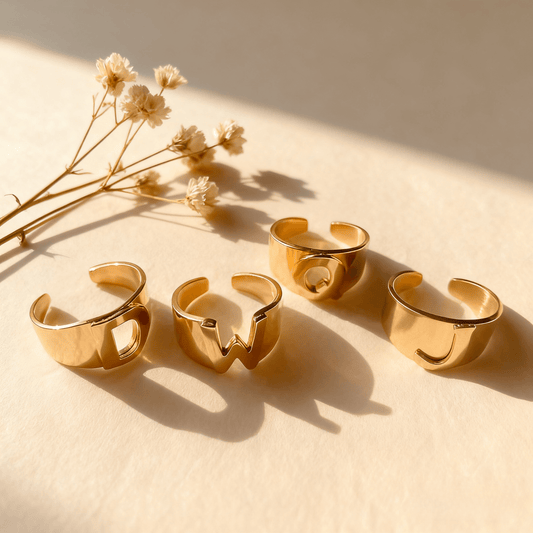 Chunky Gold Initial Ring | Bold Letter Ring