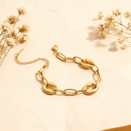 Chunky Gold Link Bracelet | Bold Statement Cuff Bracelet