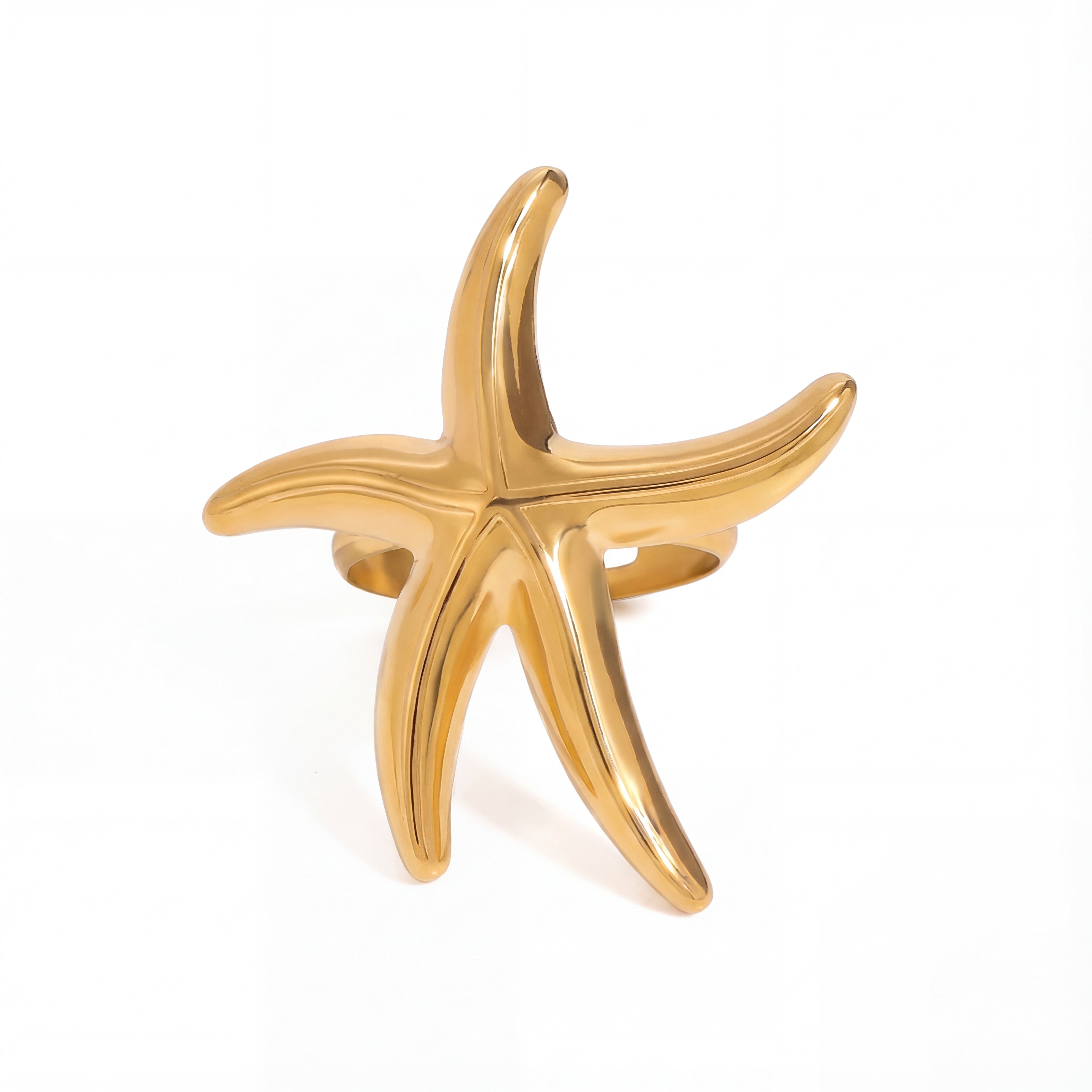 Chunky Gold Starfish Ring Secondary image