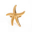 Gold starfish ring 3D sculptural design waterproof stainless steel adjustable band.