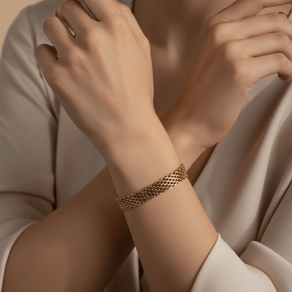Chunky Layered Gold Bracelet | Stacked Link Bracelet