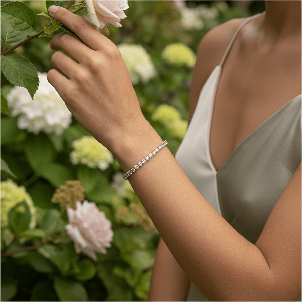 Cotton Candy Pink Tennis Bracelet | Silver Crystal Bracelet