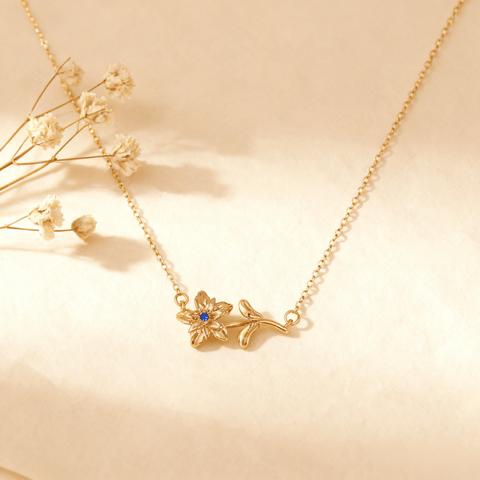 Birthstone Flower Necklace