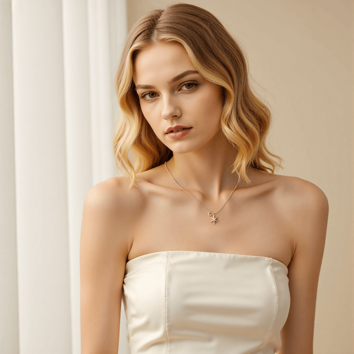 star moissanite pendant, eight-pointed star necklace, celestial jewelry, sterling silver necklace, gift for her, 0.28 CT moissanite