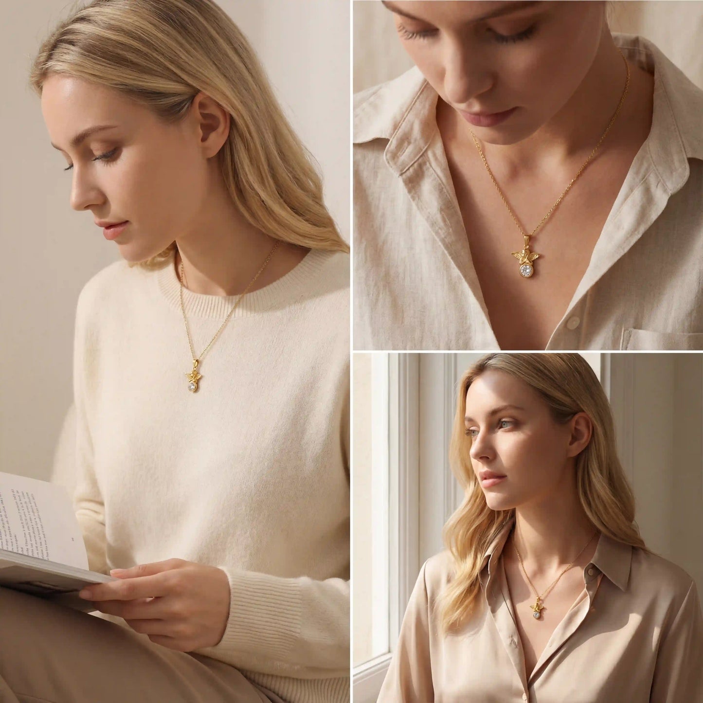 Evangeline Angel Pendant Necklace