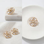 Fleur White Camellia Studs