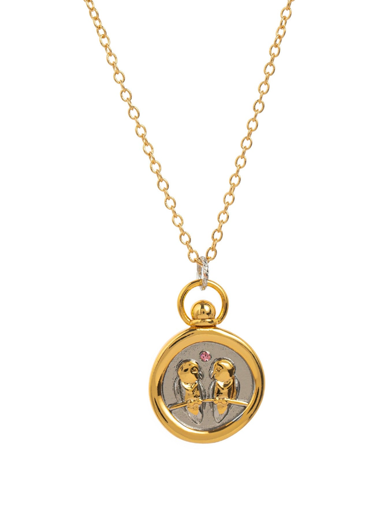Two-Tone Zodiac Coin Necklace