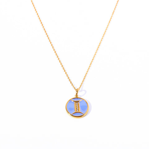 Enamel Zodiac Coin Necklace