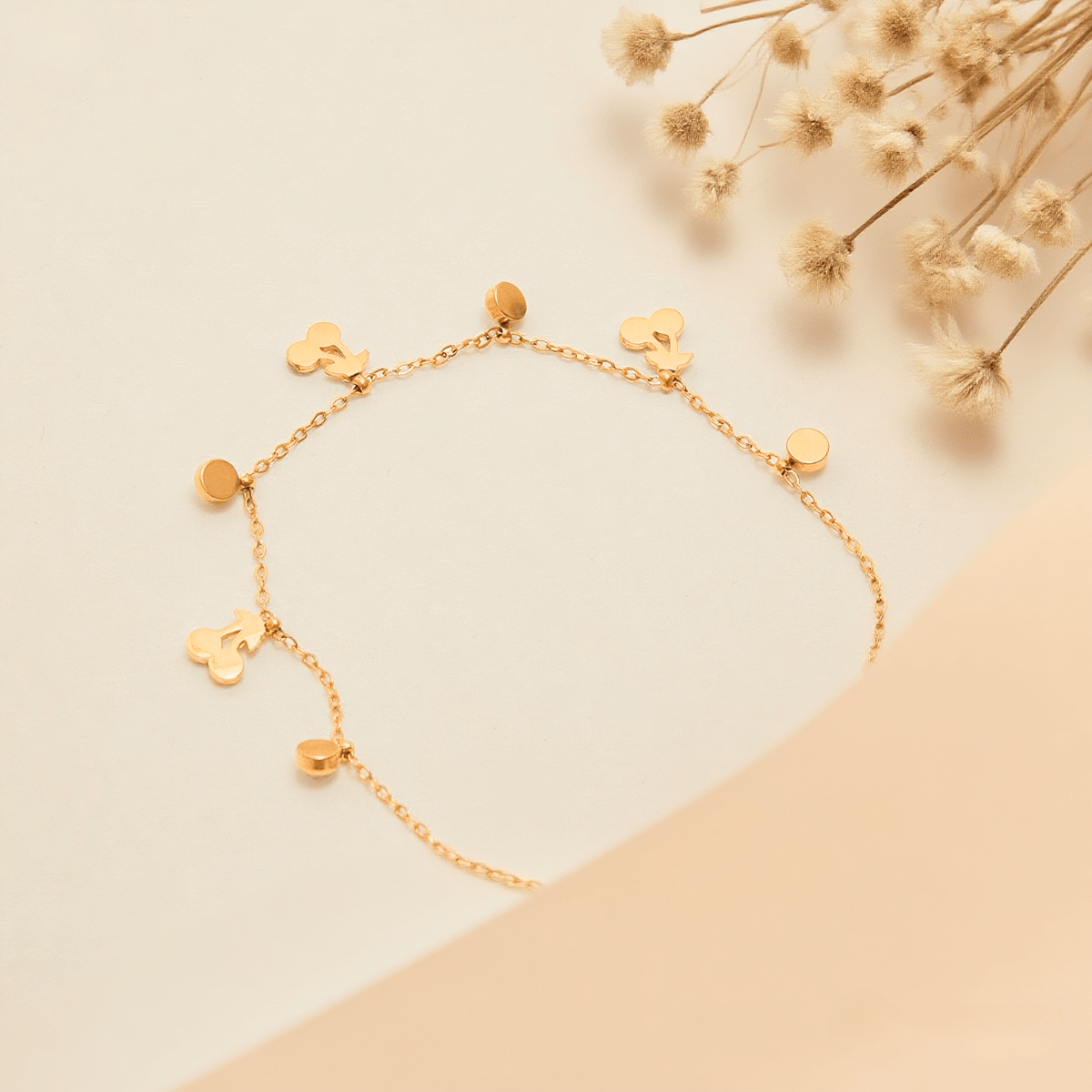 Golden Dew Necklace — delicate gold dew-drop pendant on extender chain, romantic and luminous accessory.