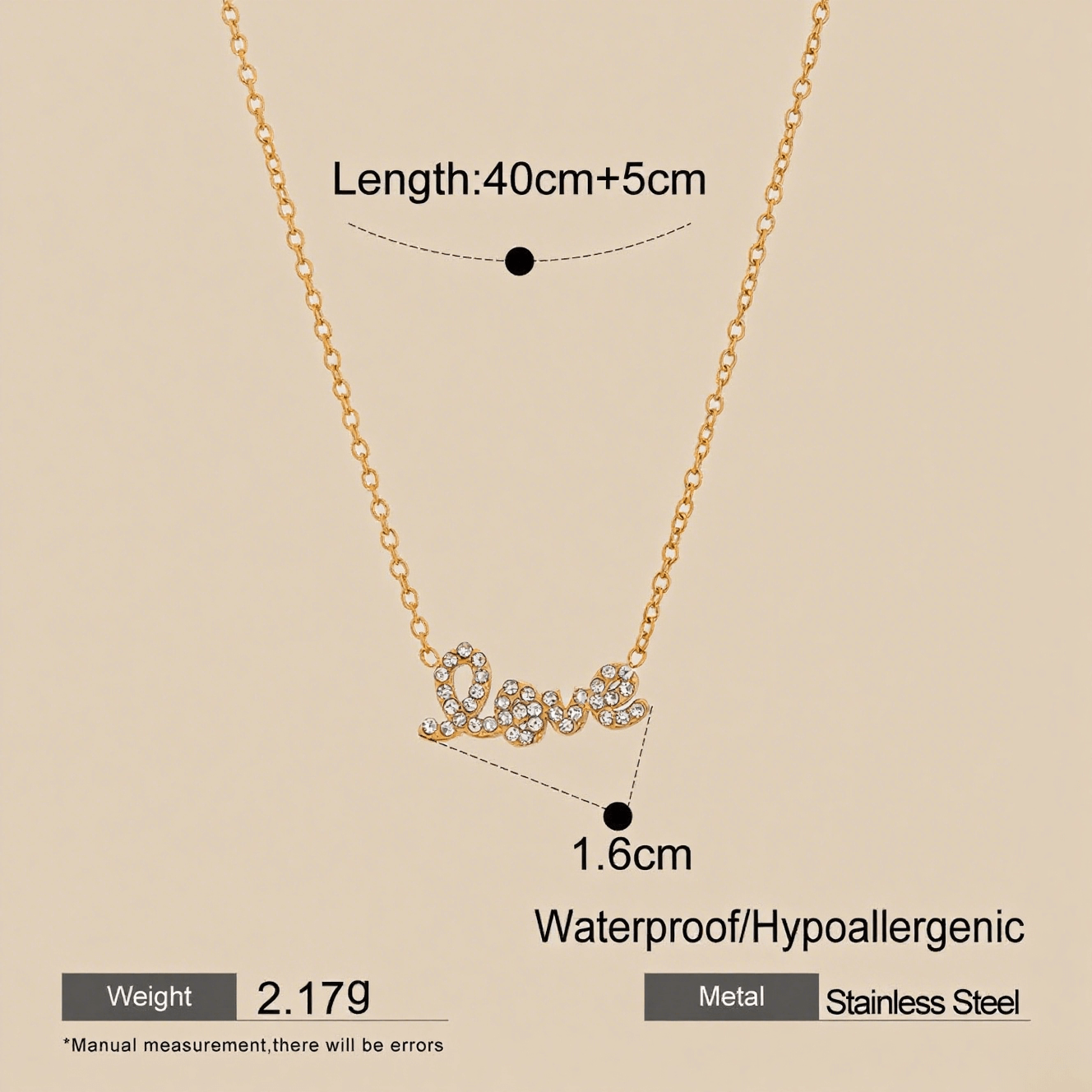 Golden Love Letter Necklace